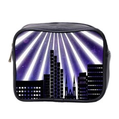 Superhero City Background Mini Toiletries Bag (two Sides) by artworkshop