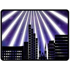 Superhero City Background Fleece Blanket (large)  by artworkshop