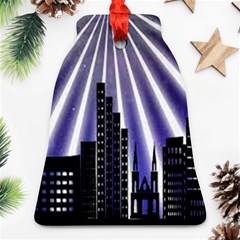 Superhero City Background Bell Ornament (two Sides) by artworkshop