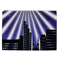 Superhero City Background Cosmetic Bag (xxl) by artworkshop