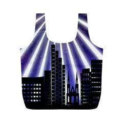 Superhero City Background Full Print Recycle Bag (m) by artworkshop