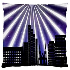 Superhero City Background Large Flano Cushion Case (one Side)