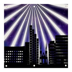 Superhero City Background Banner And Sign 3  X 3  by artworkshop