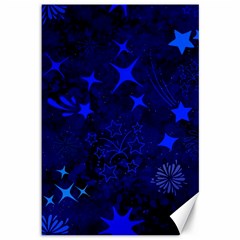 Blue Stars Repeating Pattern Canvas 12  X 18  by Ravadineum