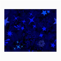 Blue Stars Repeating Pattern Small Glasses Cloth (2 Sides) by Ravadineum