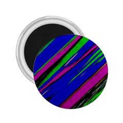 Diagonal Green Blue Purple And Black Abstract Art 2 25  Magnets by KorokStudios