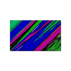 Diagonal Green Blue Purple And Black Abstract Art Sticker Rectangular (100 Pack) by KorokStudios