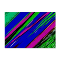 Diagonal Green Blue Purple And Black Abstract Art Sticker A4 (100 Pack) by KorokStudios