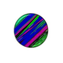 Diagonal Green Blue Purple And Black Abstract Art Hat Clip Ball Marker by KorokStudios