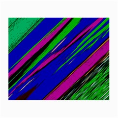 Diagonal Green Blue Purple And Black Abstract Art Small Glasses Cloth by KorokStudios