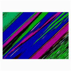 Diagonal Green Blue Purple And Black Abstract Art Large Glasses Cloth (2 Sides) by KorokStudios