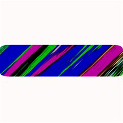 Diagonal Green Blue Purple And Black Abstract Art Large Bar Mat by KorokStudios