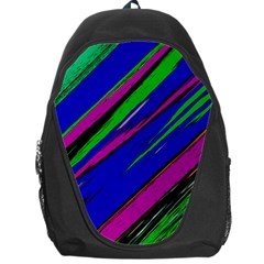 Diagonal Green Blue Purple And Black Abstract Art Backpack Bag