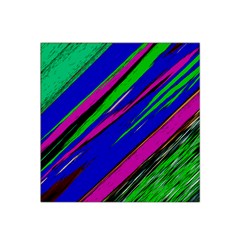 Diagonal Green Blue Purple And Black Abstract Art Satin Bandana Scarf 22  X 22  by KorokStudios