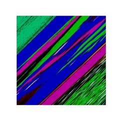 Diagonal Green Blue Purple And Black Abstract Art Square Satin Scarf (30  X 30 ) by KorokStudios