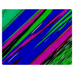 Diagonal Green Blue Purple And Black Abstract Art Flano Blanket (medium) by KorokStudios