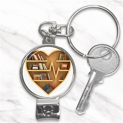 Bookshelf Heart Nail Clippers Key Chain by artworkshop