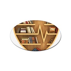 Bookshelf Heart Sticker (oval) by artworkshop