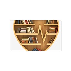 Bookshelf Heart Sticker Rectangular (100 Pack)