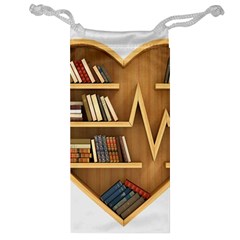 Bookshelf Heart Jewelry Bag by artworkshop