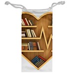 Bookshelf Heart Jewelry Bag Back