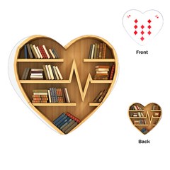 Bookshelf Heart Playing Cards Single Design (heart) by artworkshop