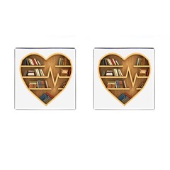 Bookshelf Heart Cufflinks (square) by artworkshop