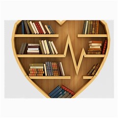 Bookshelf Heart Large Glasses Cloth by artworkshop