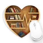 Bookshelf Heart Heart Mousepad Front