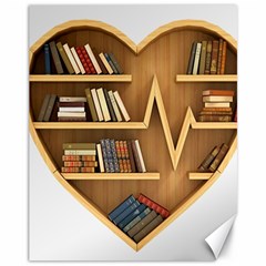 Bookshelf Heart Canvas 11  X 14  by artworkshop