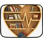 Bookshelf Heart Double Sided Fleece Blanket (Mini) 35 x27  Blanket Front