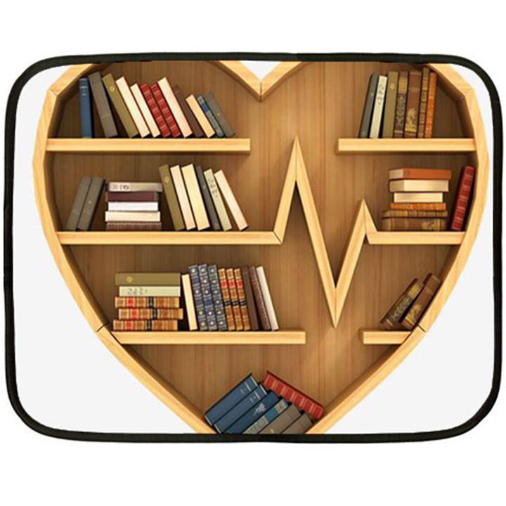 Bookshelf Heart Double Sided Fleece Blanket (Mini)