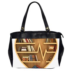 Bookshelf Heart Oversize Office Handbag (2 Sides) by artworkshop