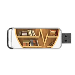 Bookshelf Heart Portable Usb Flash (one Side) by artworkshop