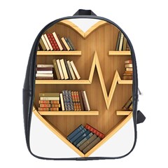 Bookshelf Heart School Bag (xl) by artworkshop