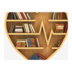 Bookshelf Heart Double Sided Flano Blanket (mini) by artworkshop