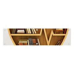 Bookshelf Heart Banner And Sign 4  X 1  by artworkshop