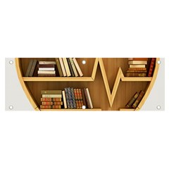 Bookshelf Heart Banner And Sign 6  X 2  by artworkshop