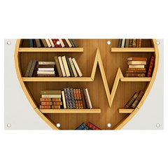 Bookshelf Heart Banner And Sign 7  X 4  by artworkshop