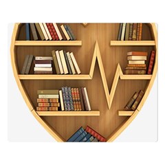 Bookshelf Heart Flano Blanket (large) by artworkshop