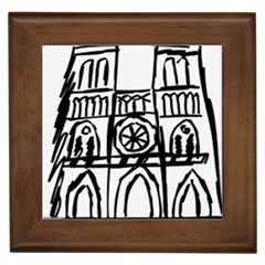 Gold Foil Notre Dame Framed Tile by artworkshop