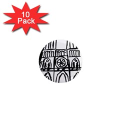 Gold Foil Notre Dame 1  Mini Magnet (10 Pack)  by artworkshop