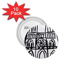 Gold Foil Notre Dame 1.75  Buttons (10 pack) Front