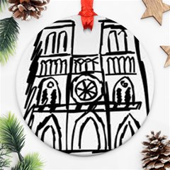 Gold Foil Notre Dame Ornament (round) by artworkshop