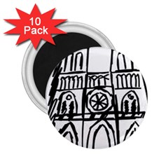 Gold Foil Notre Dame 2 25  Magnets (10 Pack)  by artworkshop