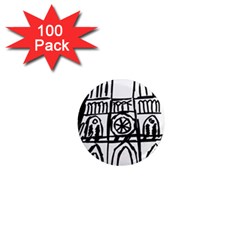 Gold Foil Notre Dame 1  Mini Magnets (100 Pack)  by artworkshop