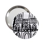 Gold Foil Notre Dame 2.25  Handbag Mirrors Front