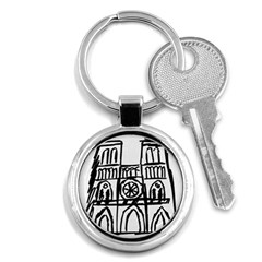 Gold Foil Notre Dame Key Chain (round) by artworkshop