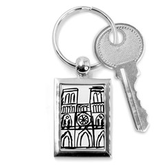 Gold Foil Notre Dame Key Chain (rectangle) by artworkshop