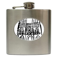 Gold Foil Notre Dame Hip Flask (6 Oz) by artworkshop